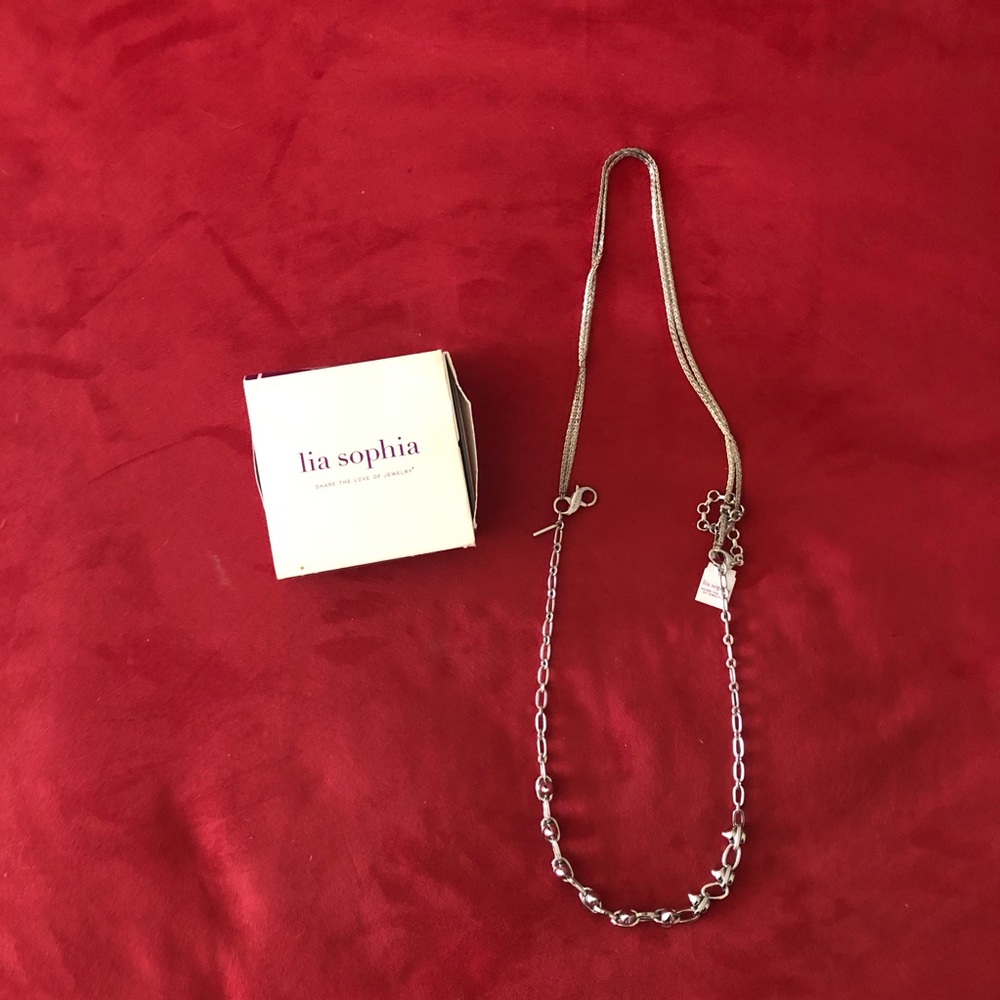 Lia Sophia silver stud necklace